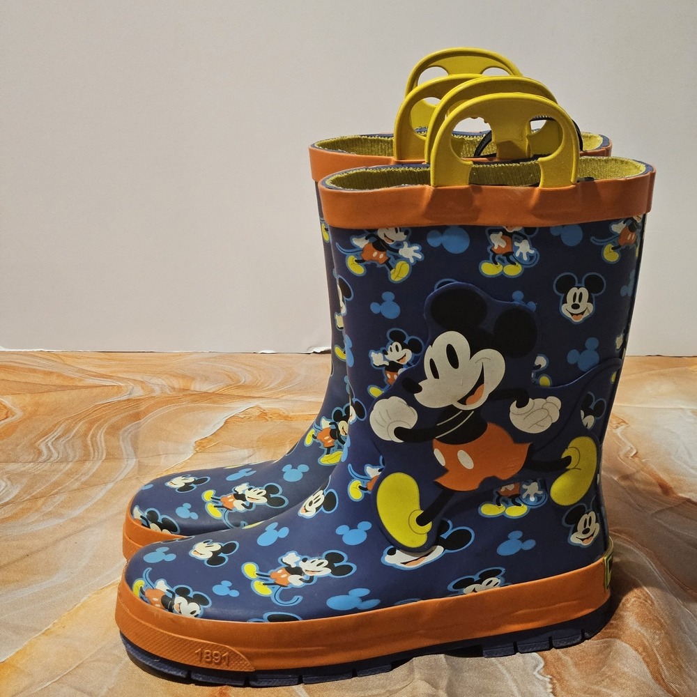 Western Chief Disney Mickey Mouse Musketeer Rain Boots Kids Size 12